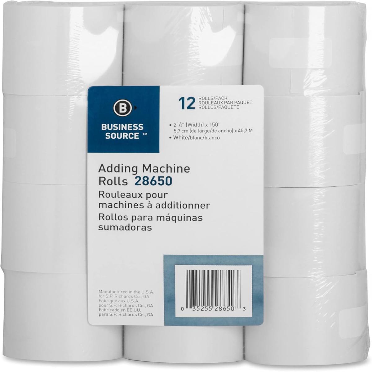 Business Source Adding Machine Roll - 2.25" x 150'