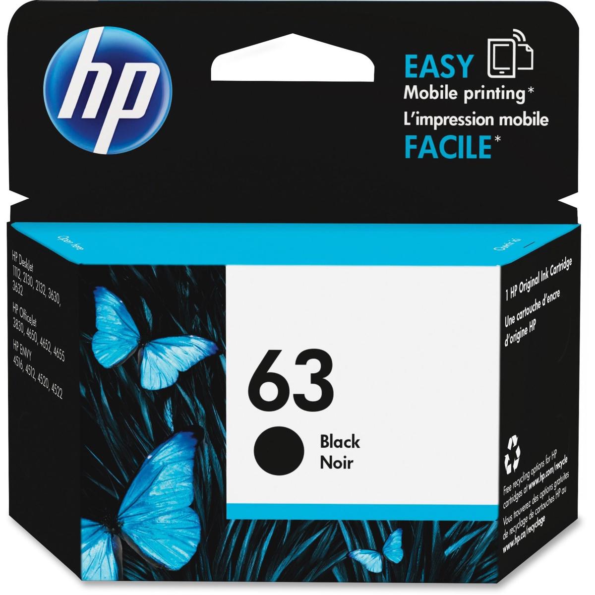 Hp 63 Original Inkjet Ink Cartridge - Black