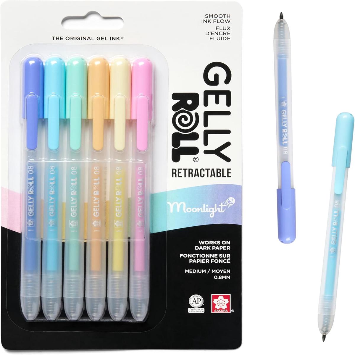 Sakura Gelly Roll Moonlight Pastel Retractable Gel Pens - 6 Pack
