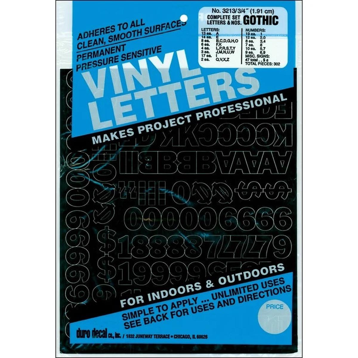 .75 Black Vinyl Letters/Number