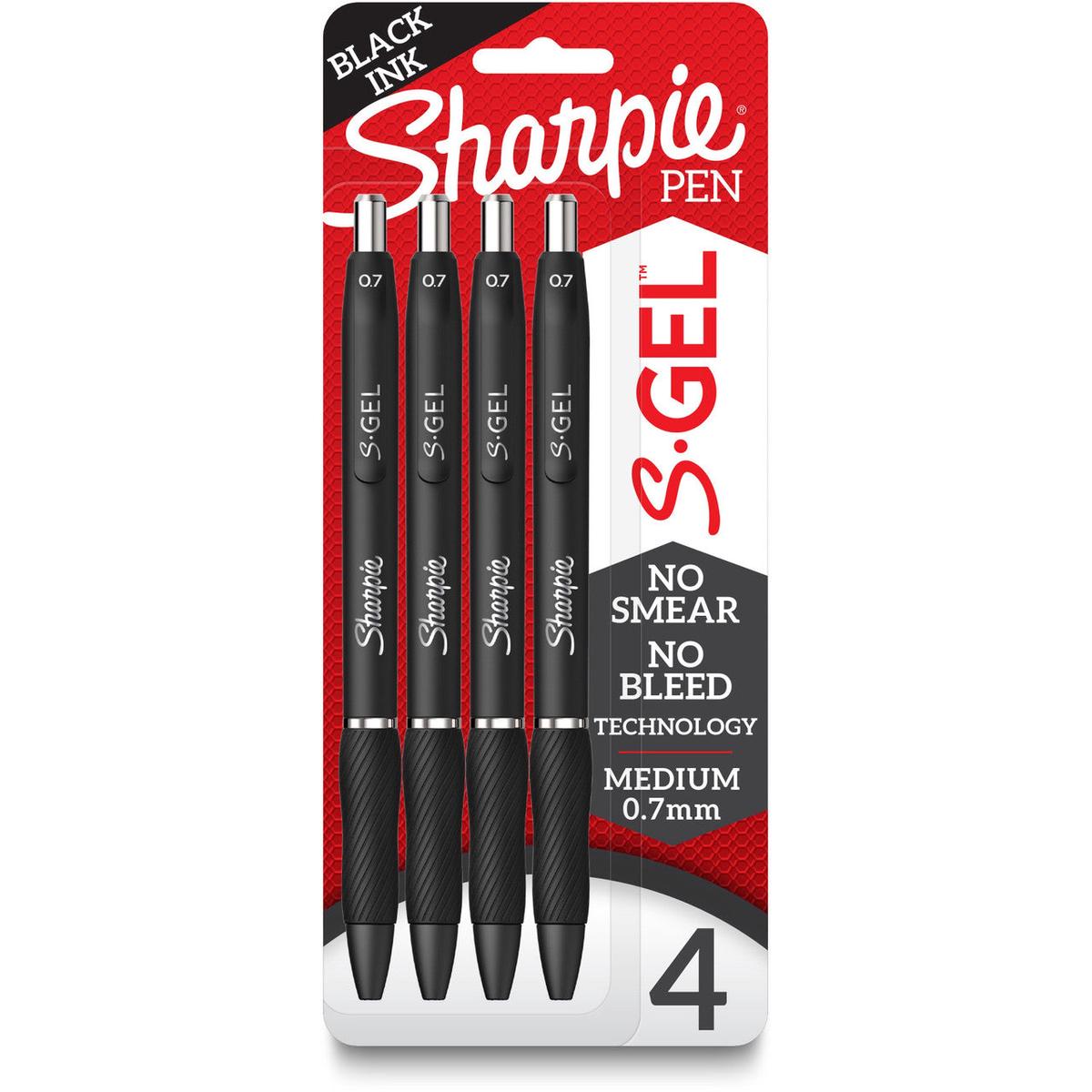 .7Mm Sharpie S-Gel Black 4Pk