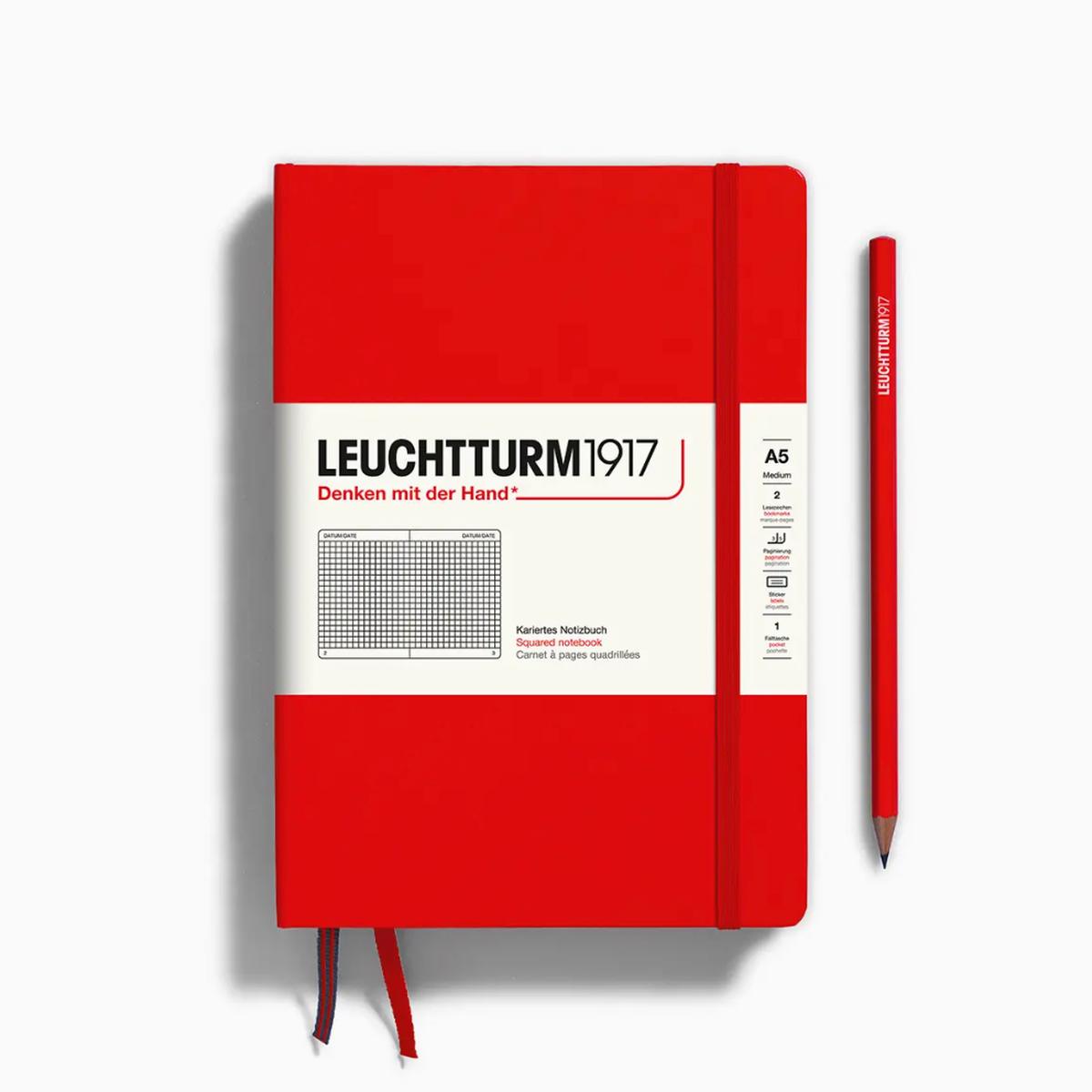 Leuchtturm Graph Notebook: Red (A5)