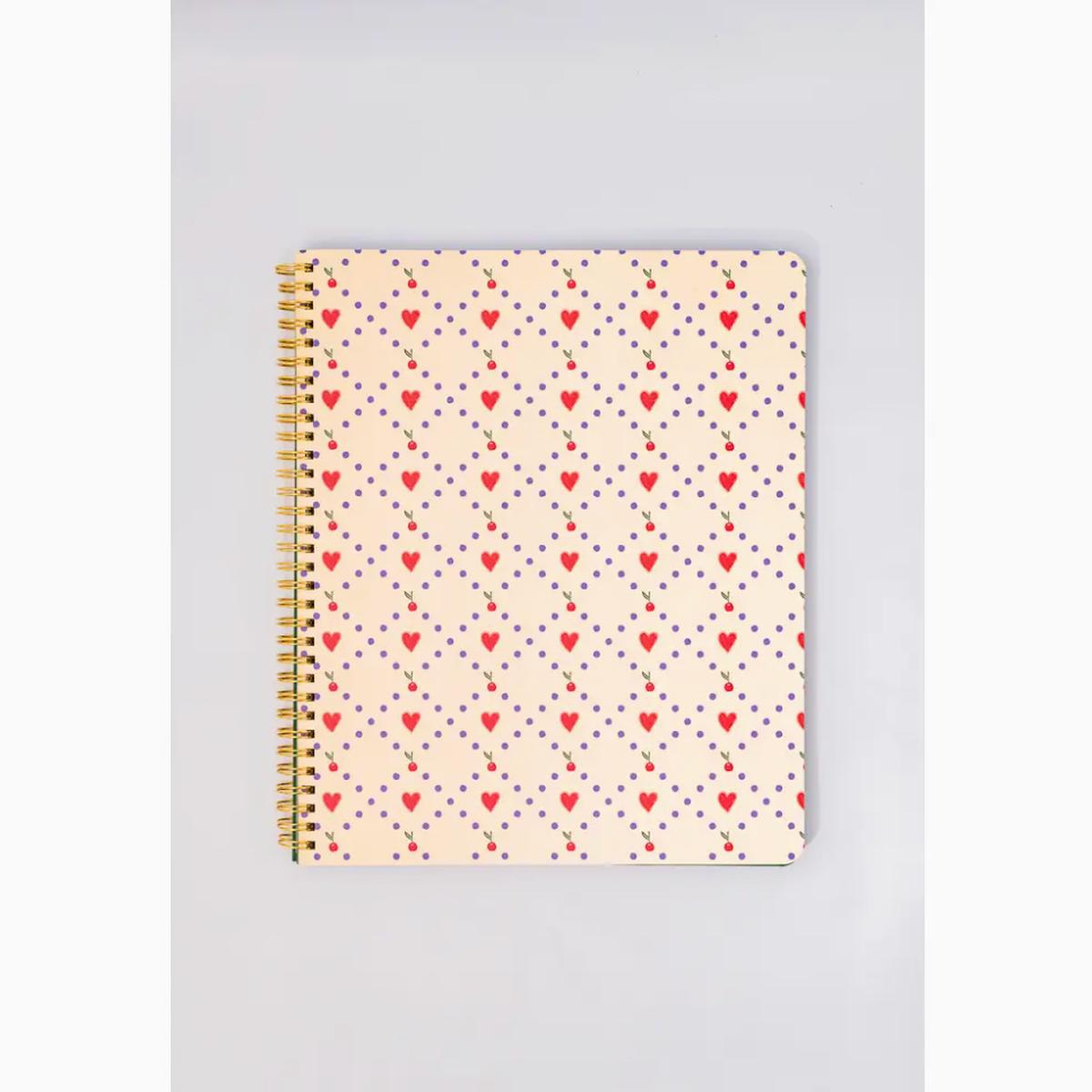 Lined Notebook: Cherry Hearts