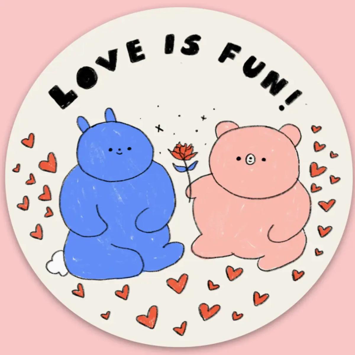 Love is Fun Sticker