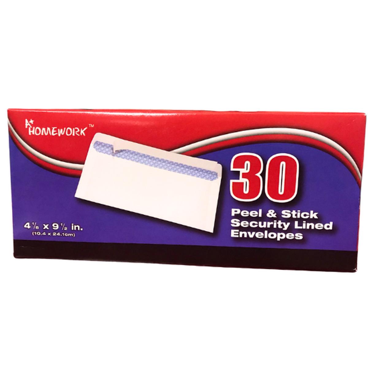 #10 Envelope Self Seal 30ct W Sec. A+ Homework