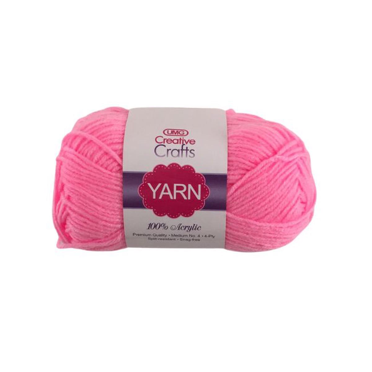 YARN PINK 100% ACRYLIC 2.0oz MEDIUM #4, 4PLY