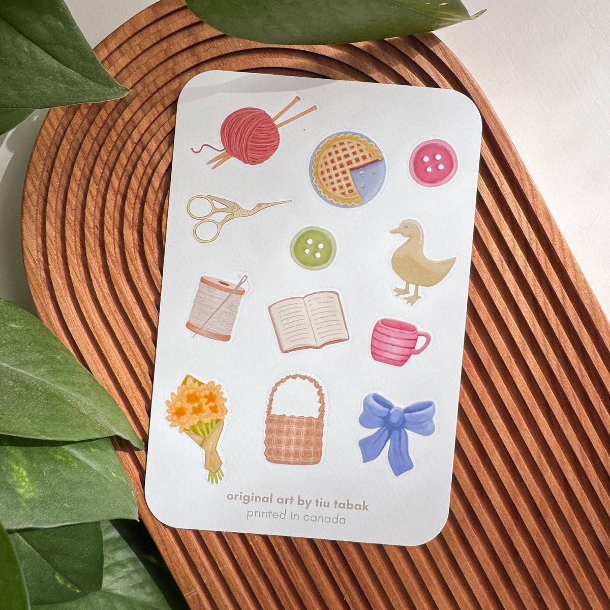 4x6 Vinyl Sticker Sheet - Cottage Core