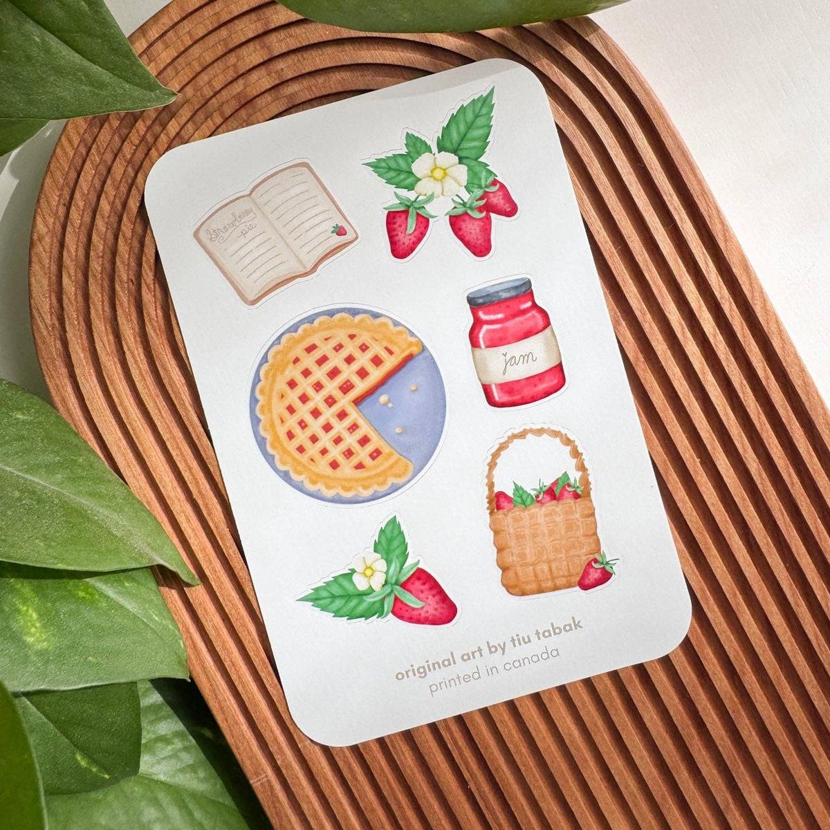 4x6 Vinyl Sticker Sheet - Strawberry Season