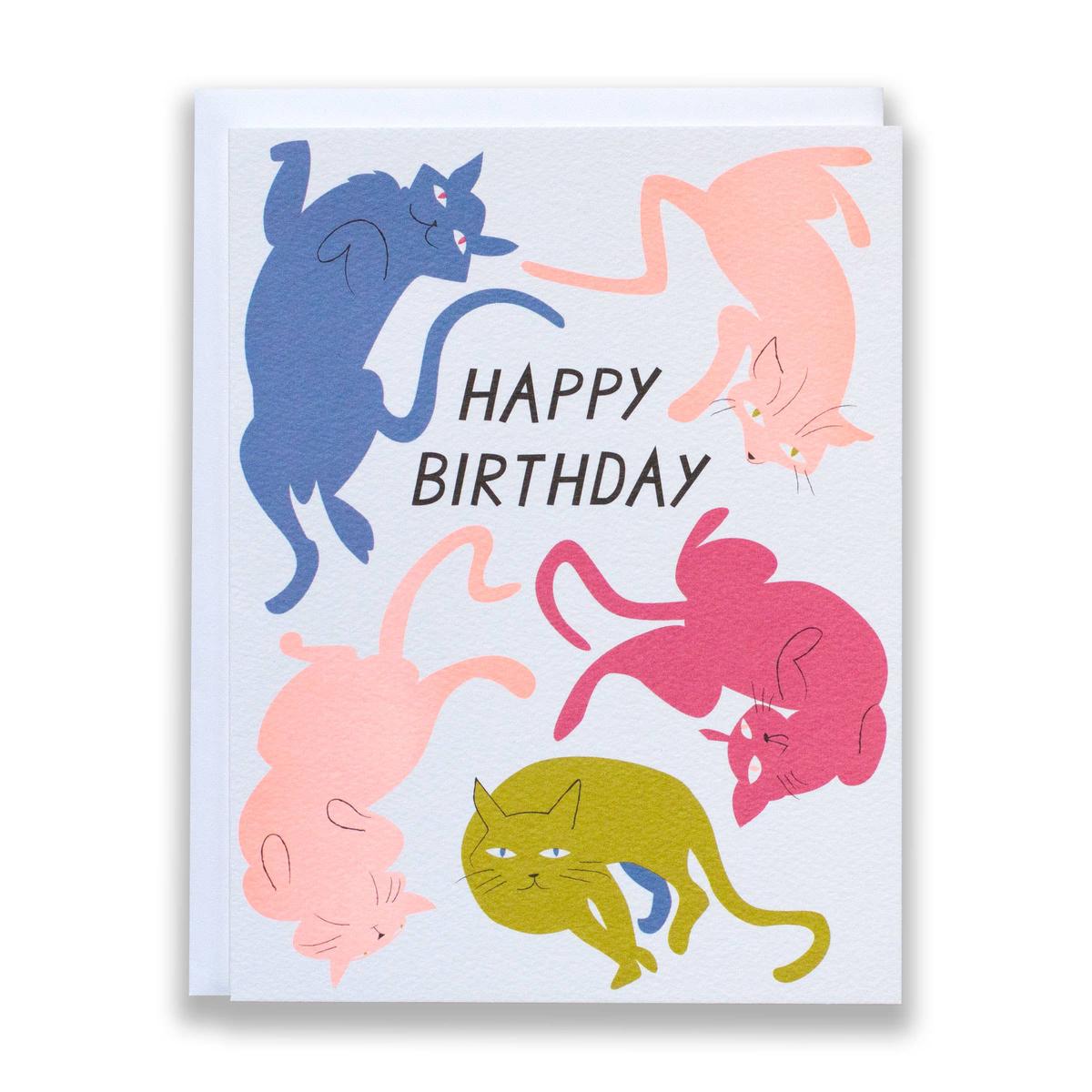 Greeting Card - Happy Birthday Cats