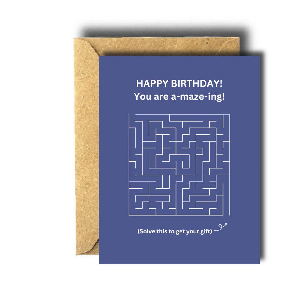 Bee Unique Greeting Card - A-Maze-ing Birthday