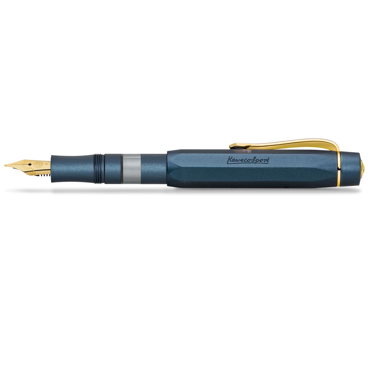 Kaweco AL Sport Piston Fountain Pen - Navy/Gold Medium