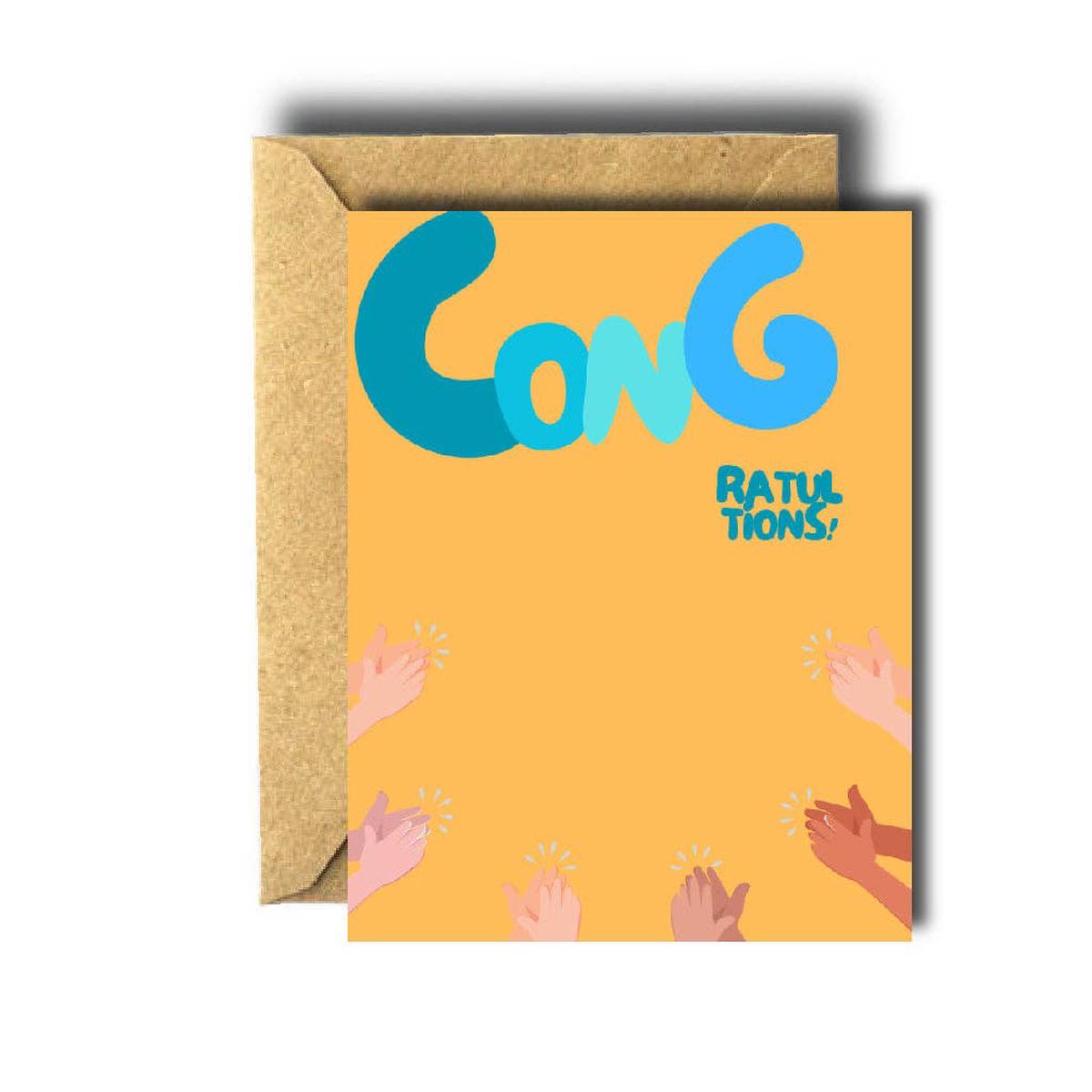 Bee Unique Greeting Card - Clapping Congratulations