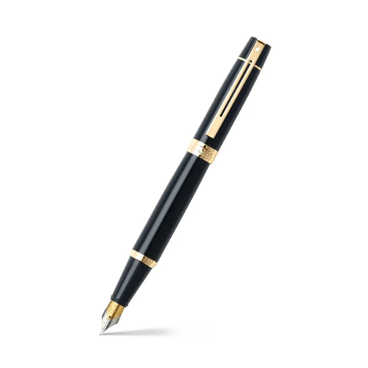 Sheaffer 300 Fountain Pen - Glossy Black/Gold, Medium