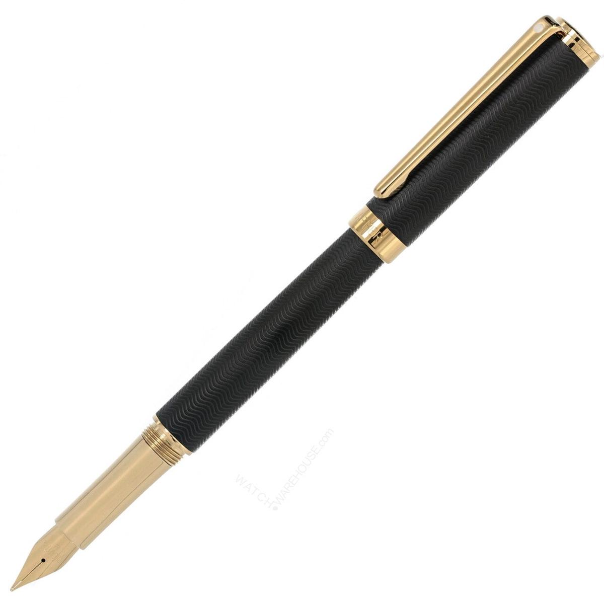 Sheaffer Intensity Fountain Pen - Engraved Matte Black/Gold, Medium