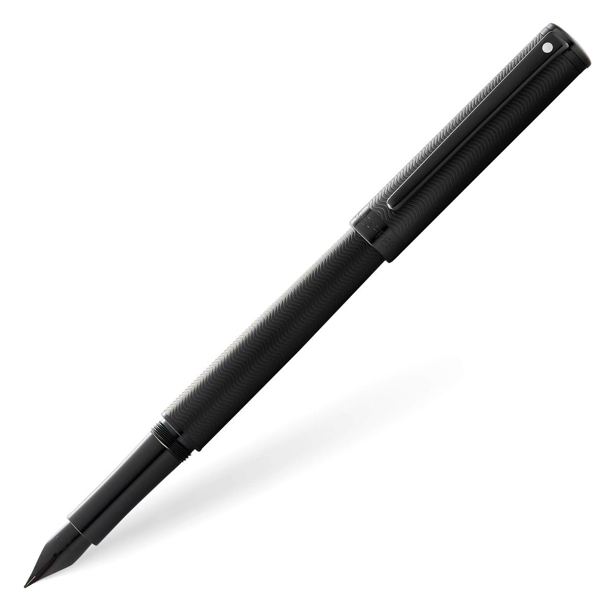 Sheaffer Intensity Fountain Pen - Engraved Matte Black/Polished Black, Medium