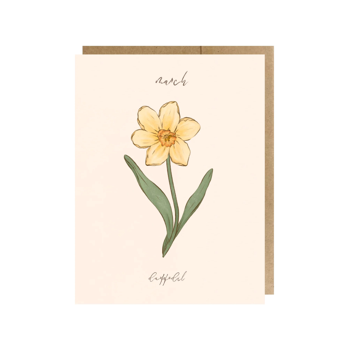 The Paper Narwhal Greeting Card - March Birth Month Flower Daffodil