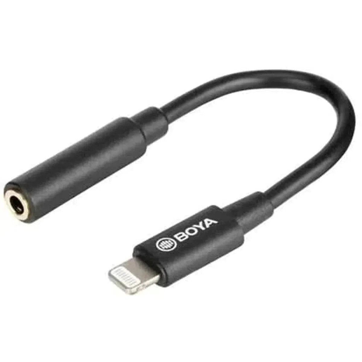 BOYA BY-K3 3.5mm Female TRS to Male Adapter Cable - 3.5mm / Lightning - Black