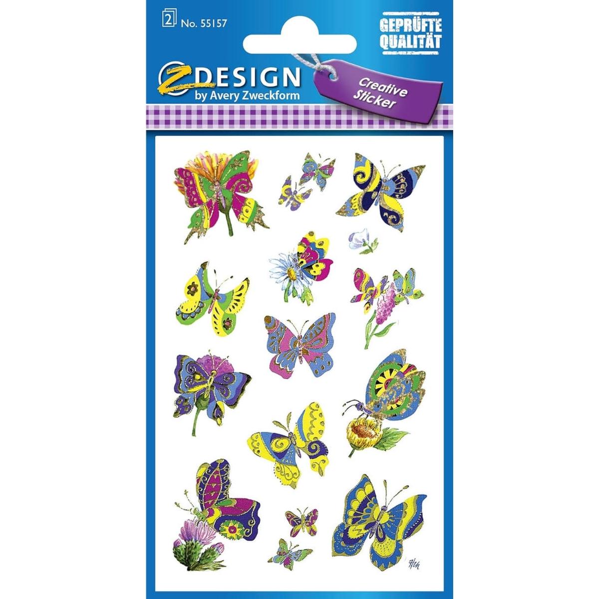 Avery-Zweckform Stickers A Pack Of 3 Sheets - Butterflies