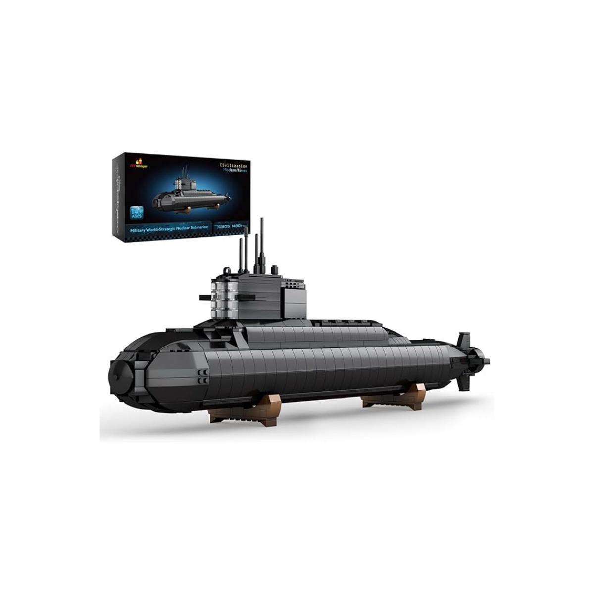 JMBricklayer Nuclear Submarine Building Set, Submarine Building Blocks Set with Lights 61505, Adult Military Building Blocks Building Toys Navy Warships Model Toys, WWII History Collectabl